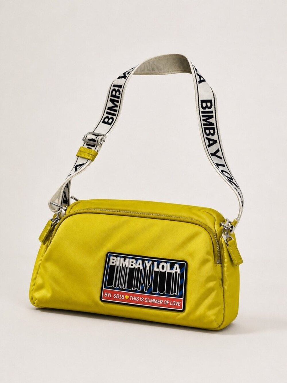 Bimba Y Lola Neon Yellow Nylon Crossbody Bag Logo Summer Of Love SS18 handbag